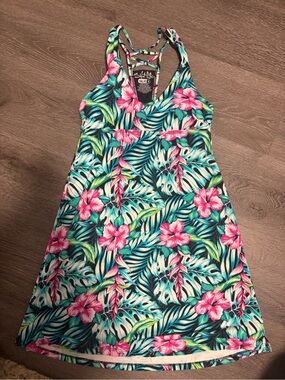 Salt Life Floral Strappy Racerback Dress in Teal, Pink & Black